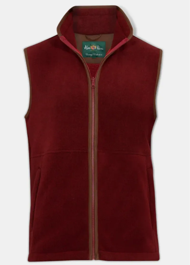 Alain Paine Aylsham Fleece Gilet Bloodstone